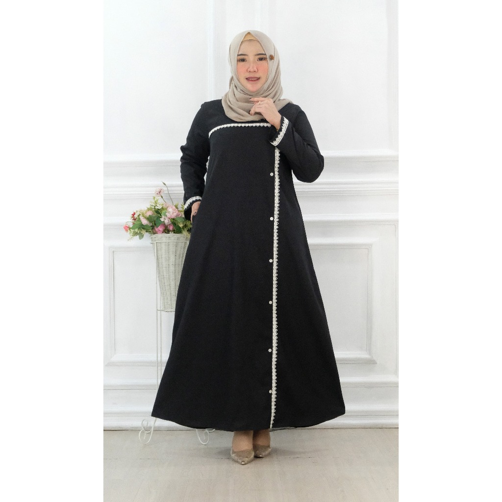 Baju Gamis wanita Remaja Dewasa Santriwati muslimah Kekinian Bahan Katun Toyobo Premium Jumbo A19
