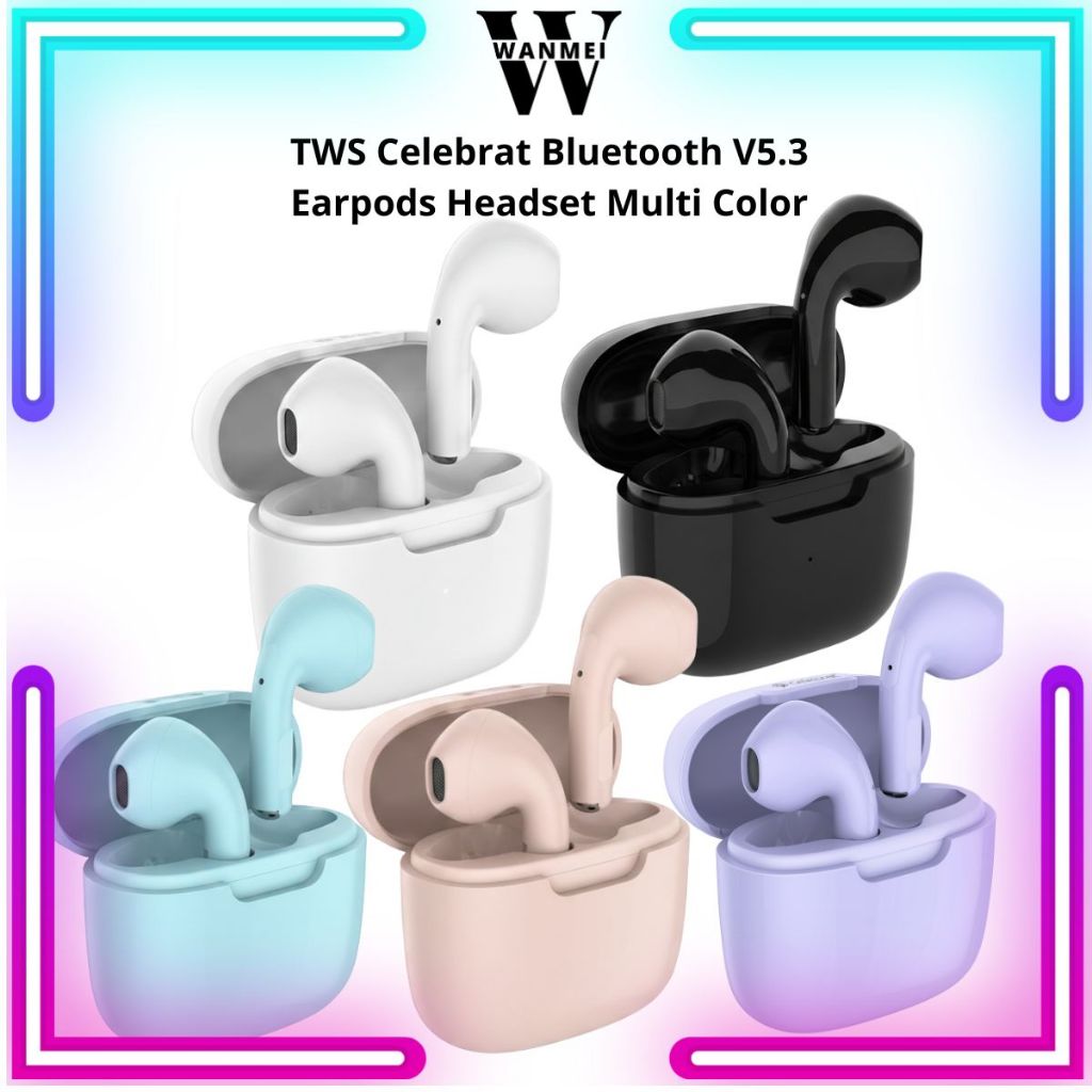 WM TWS Bluetooth Celebrat W25 Earphones V5.3 Multi Color Desain Modern Kualitas Premium