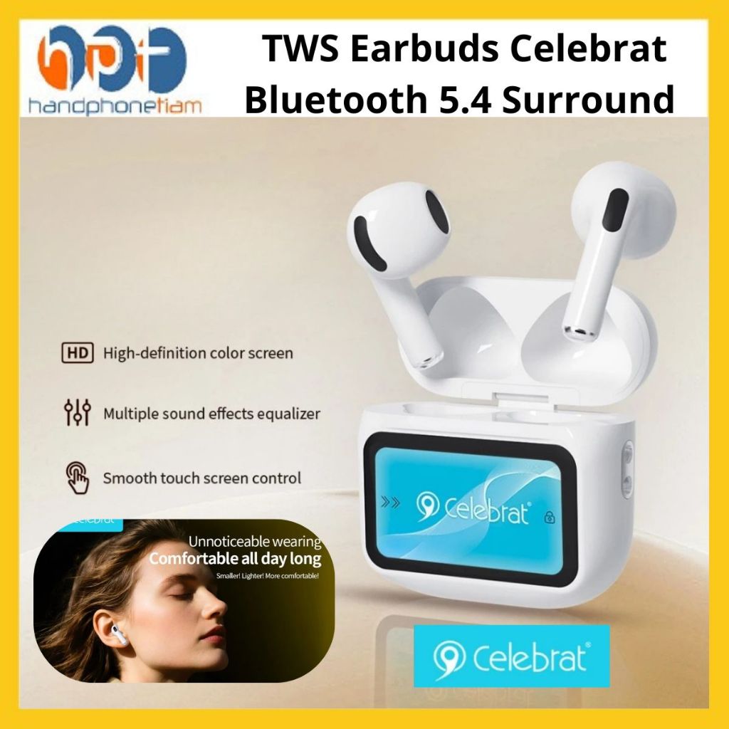 TWS Earbuds Celebrat W76 Bluetooth 5.4 Surround Wireless Hi-Fi Bass Kuat Nirkabel Premium