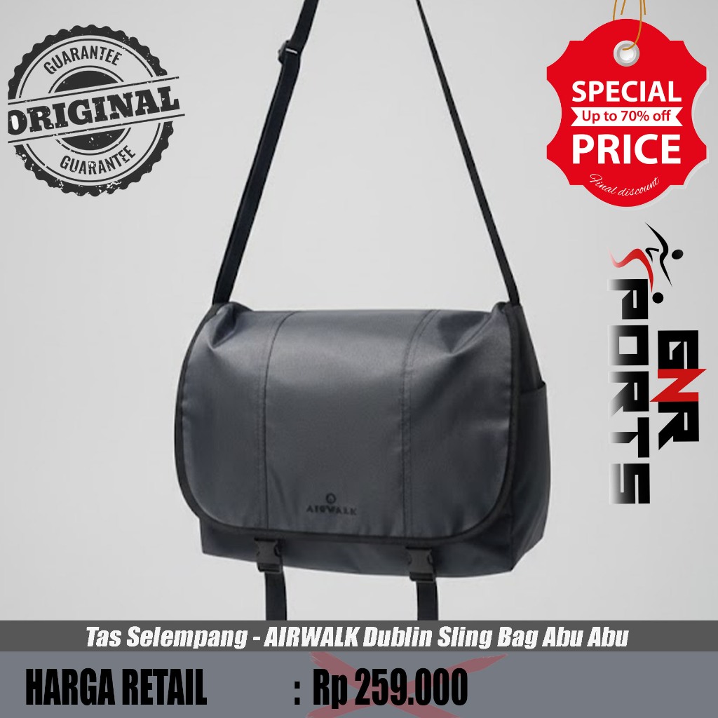 Tas Selempang - AIRWALK Dublin Sling Bag Abu Abu Original 100%
