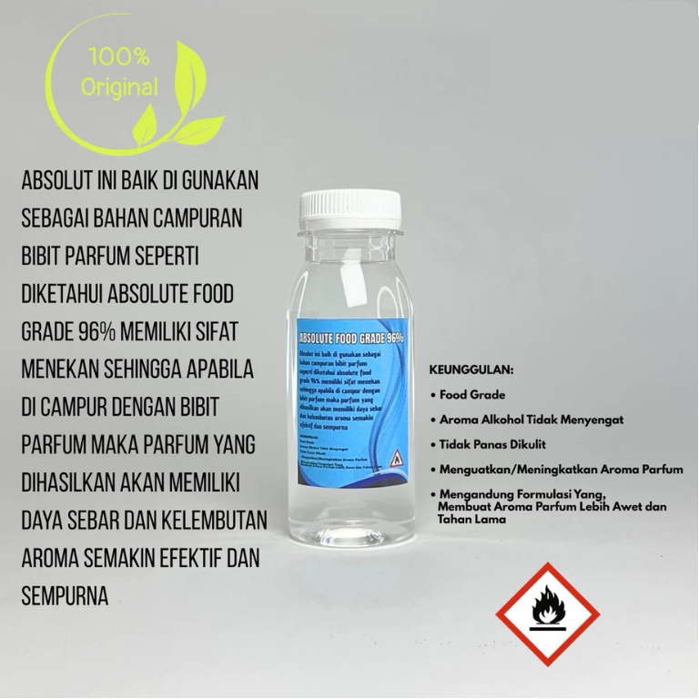 Absolut Parfum Food grade 96% 100ml | Alkohol Parfum food grade 96% Premium ISI 100ML
