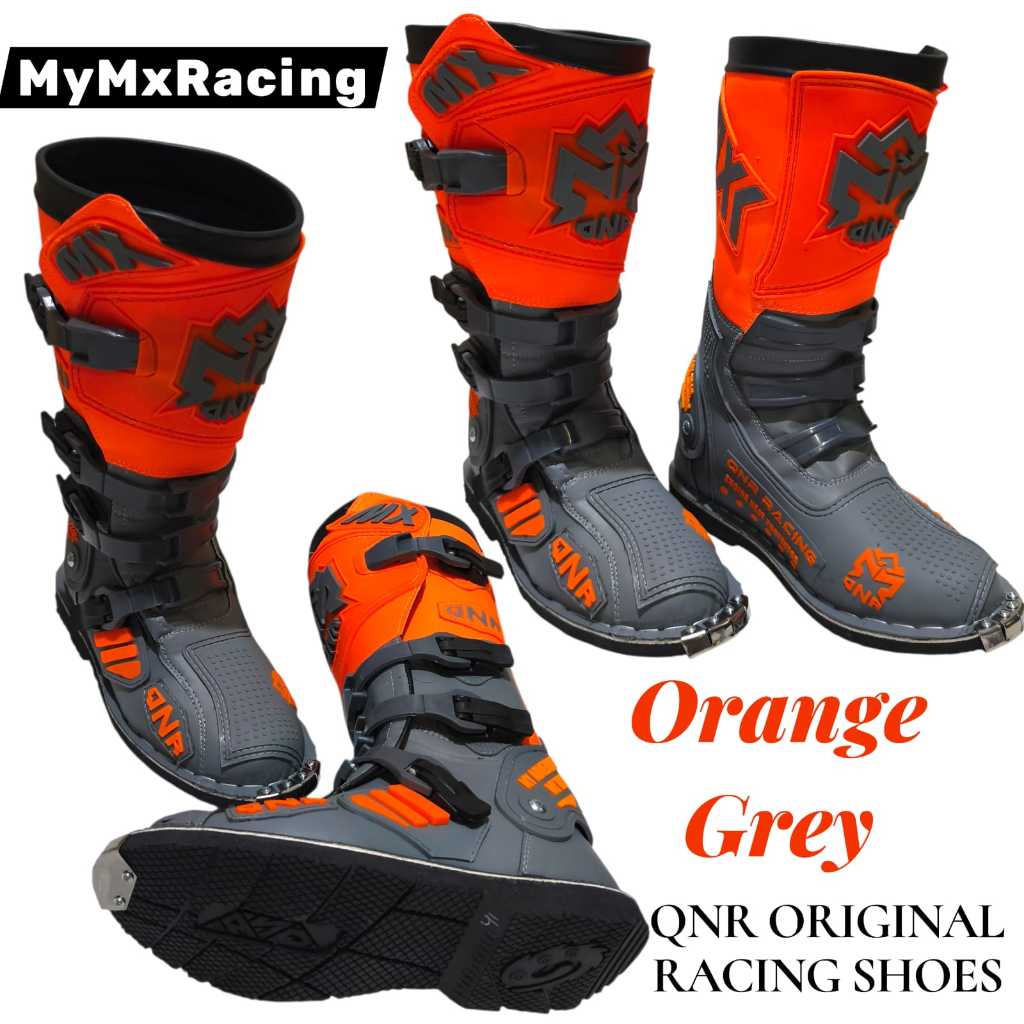Sepatu cross trail RNL QNR G4 ORIGNAL sepatu bots ORANGE GREY GRMX enduro SEPATU SAFETY OFFROAD TRAB