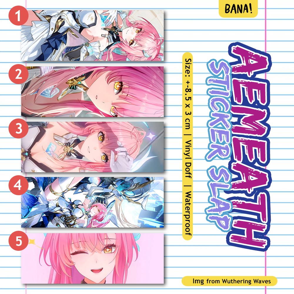 Stiker AEMEATH Wuthering Waves Sticker Slap Waterproof Anime | BANA