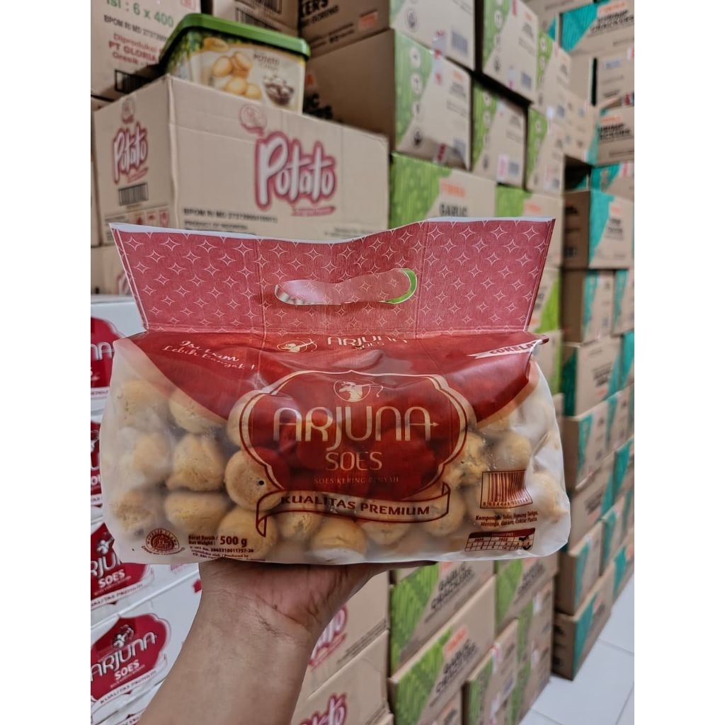 Arjuna Soes Coklat Kering Camilan Manis Soes Kering Soes Coklat