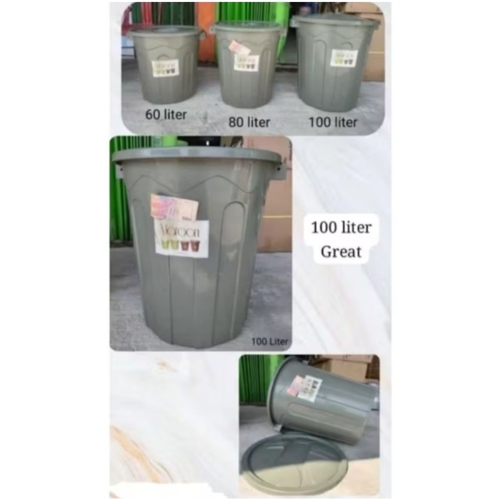 ember 100L ember tutup ember plastik/ember 80 liter tutup plastik