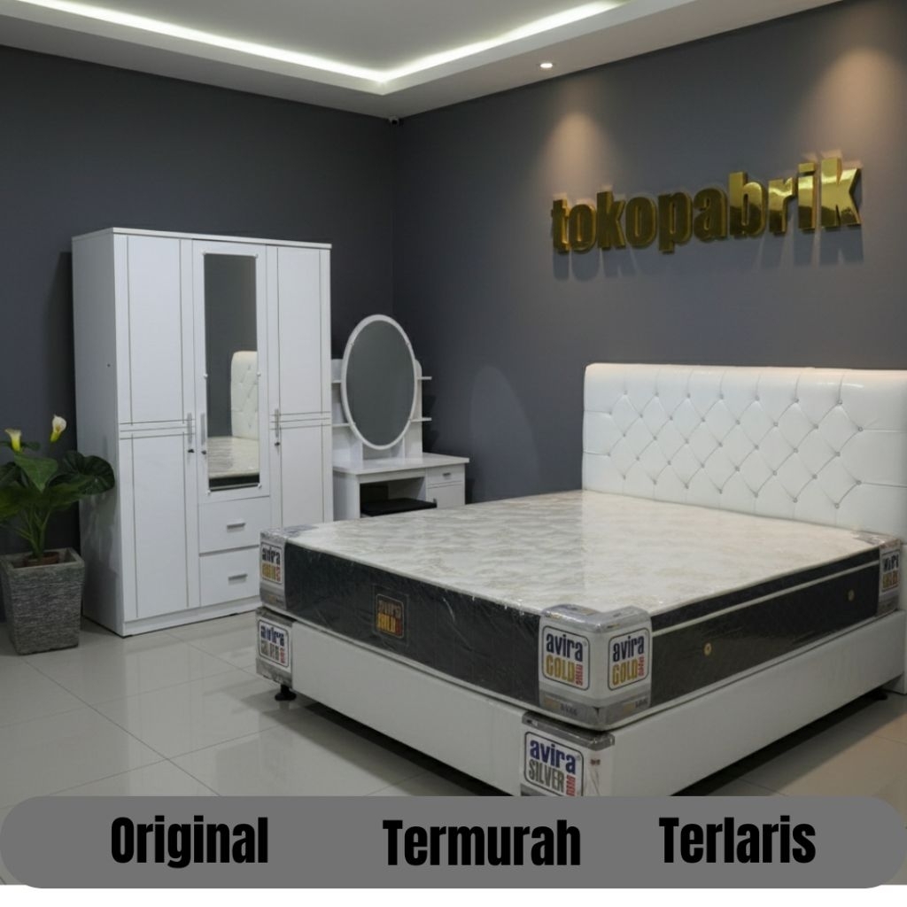 Set Kamar Tidur - Paket Kamar Tidur Divan Springbed Lemari Meja Rias Paket Lamaran Paket Seserahan M