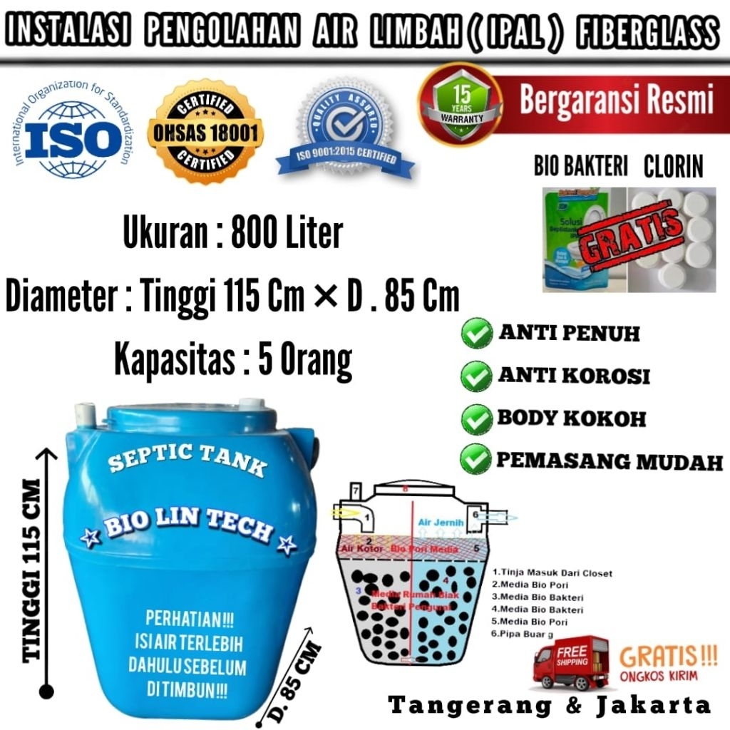 biotank 800 Liter, sepiteng biotech septictank biorich biotechno