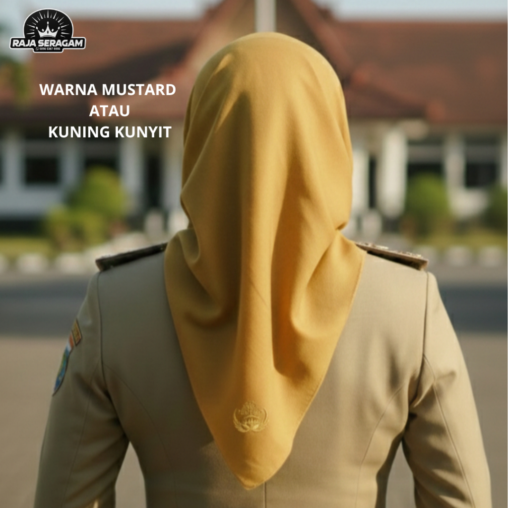 [Best Seller] JIlbab Korpri Jilbab PNS Jilbab Pemda Warna Mustard / Kuning Kunyit Ready stock