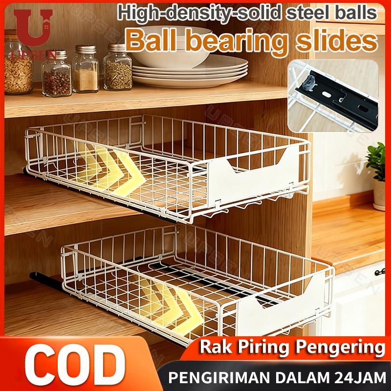 Rak Piring Pengering/ Piring Lemari /Dapur Tarik Keluar Rak Piring/ Penyelenggara Rak Penyimpanan/ D