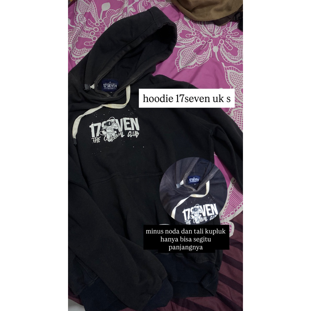 preloved hoodie black 17seven original