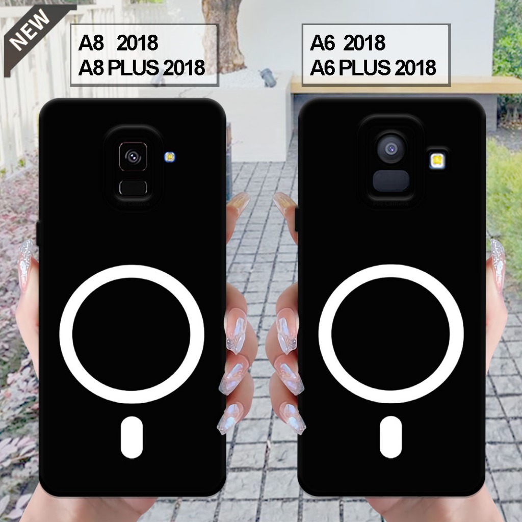 Case Samsung  A6 2018 | A6 PLUS 2018 - Samsung A8 2018 | A8 PLUS 2018 _Silikon casing hitam bening