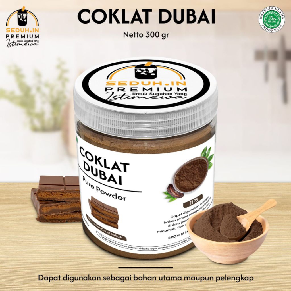 pure toples 300 gram coklat dubai tanpa gula/bubuk minuman premium
