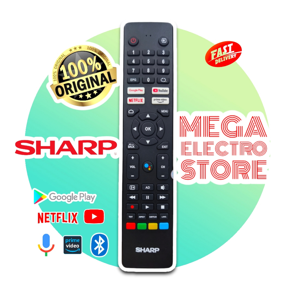 REMOTE TV SHARP SMART ANDROID 4T-C50EK2K 4T-C55EK2X ORIGINAL VOICE