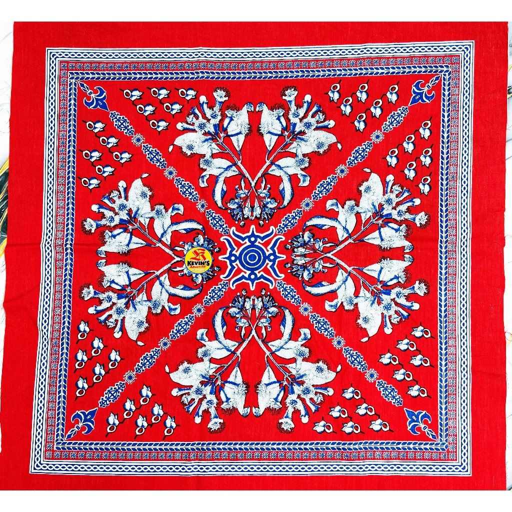 LENSO MERAH / LENSO ADAT ASLI MALUKU, ukuran 65x65 cm, bahan 100% Katun, tidak luntur, designe asli 