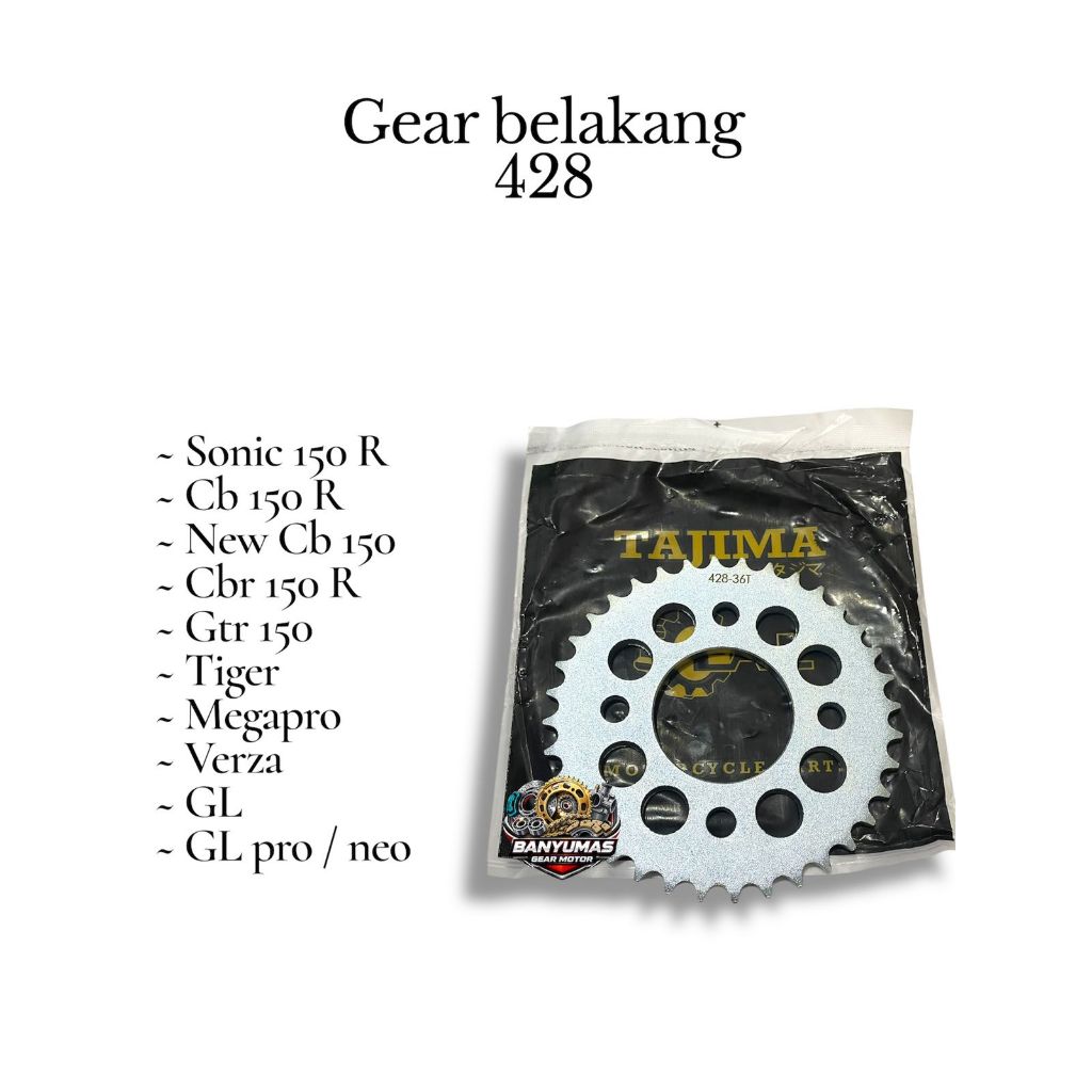 Gir gear set depan plus belakang gl pro glpro max neotech Mega pro lama Tiger lama Tiger Revo 428 ty
