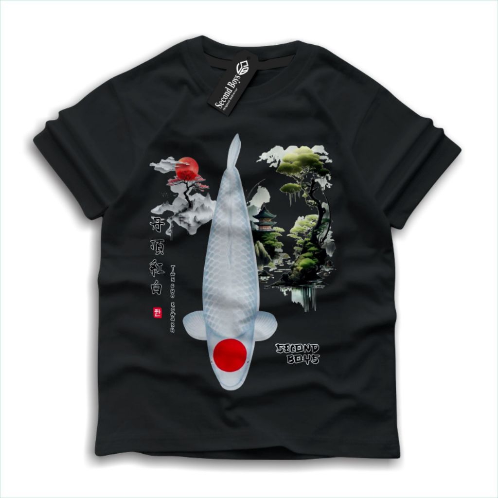Kaos Distro Anak Motif Ikan KOI TANCHO KOHAKU
