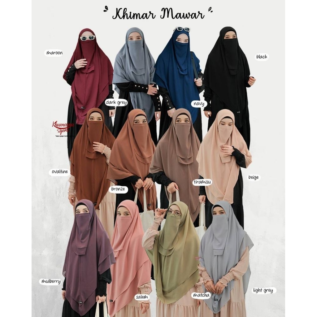 KHIMAR & FRENCH KHIMAR MAWAR SALE BY KHUMAIRA SYAR'I