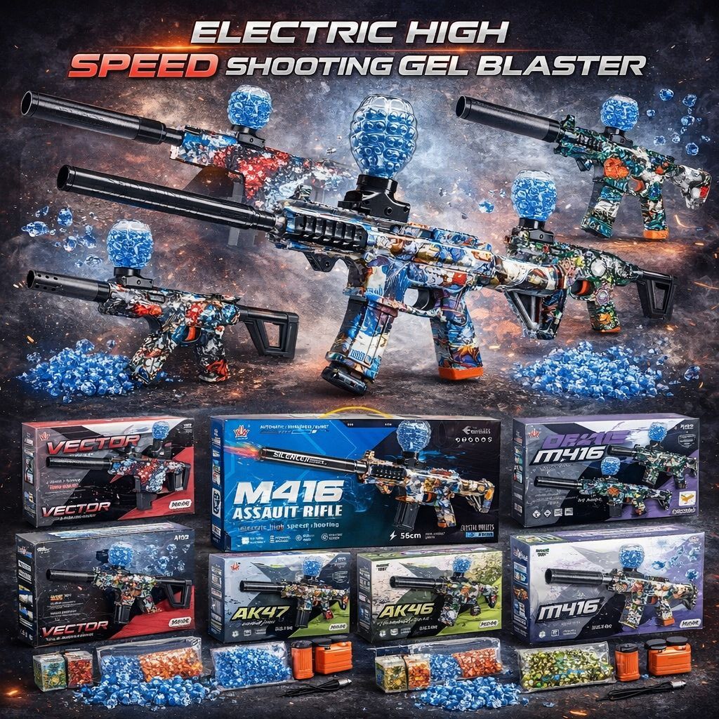 Mainan Tembak Tembakan Watergel Blaster M416 / AK Assault Rifle Electric Gun Pakai Casan Baterai