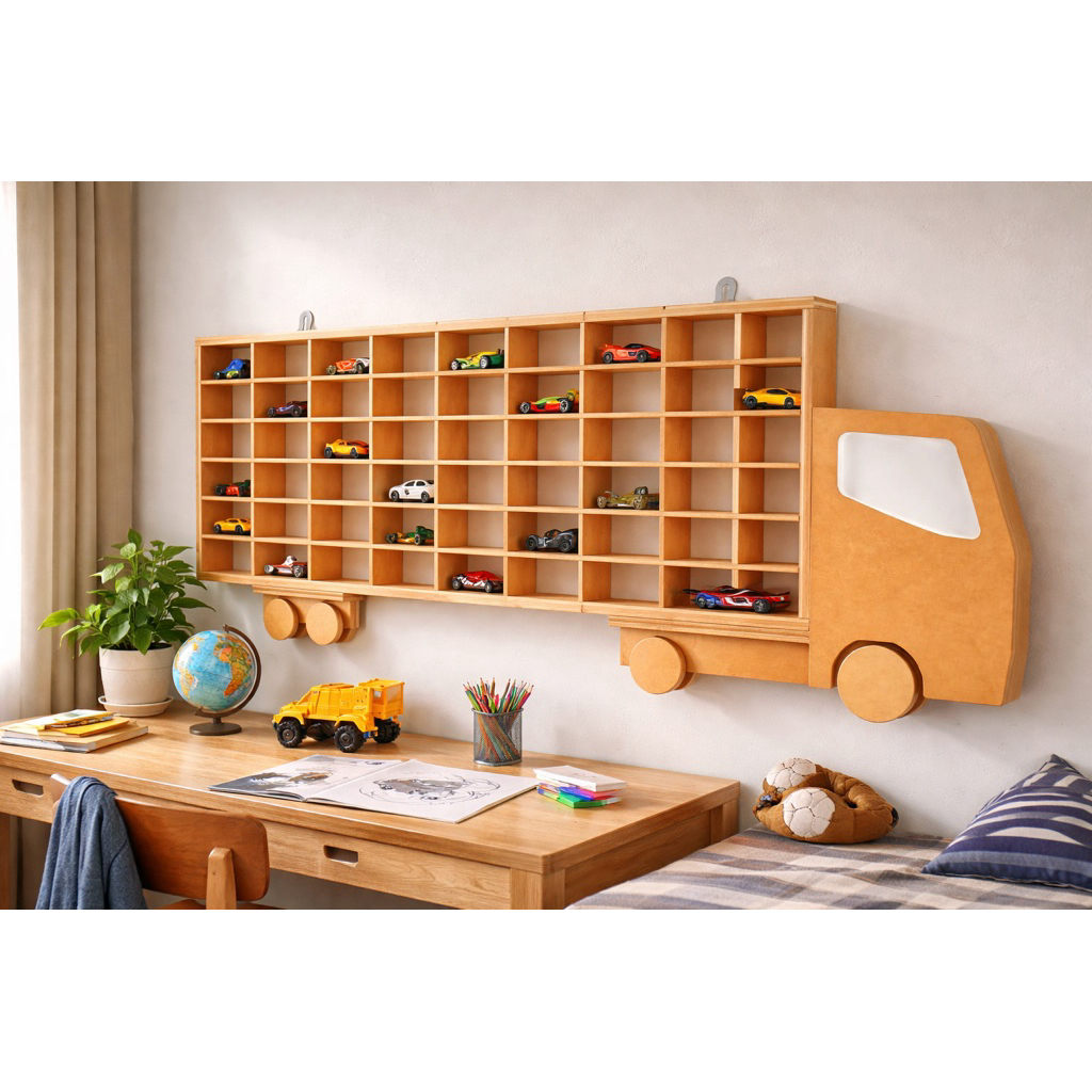 Rak hot Wheels AnakI Tempat mobil diecast I Rak mobil-mobilanI Rak Hot Wheels Kayu | Rak Diecast Mob