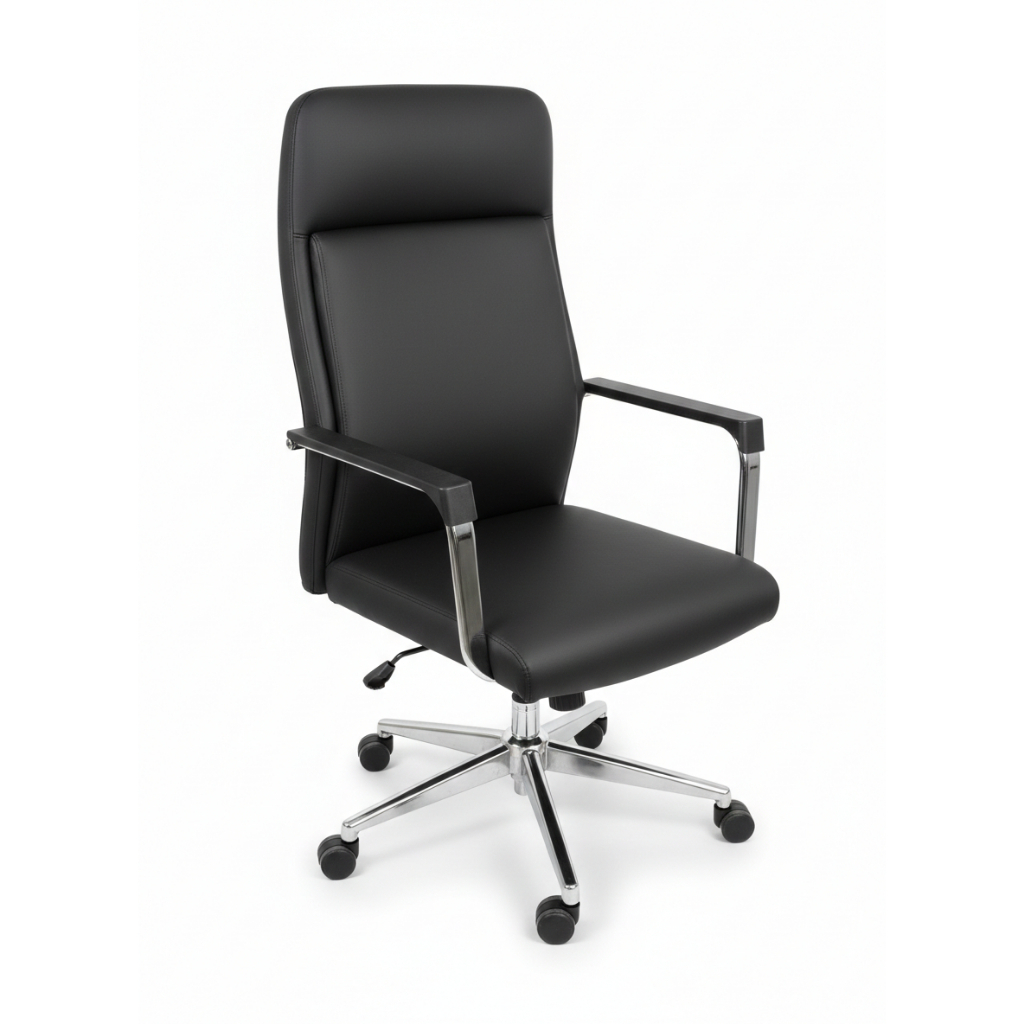 Kursi Kantor Direksi Hitam Ergonomis/Kursi Kulit Hitam 2502B/Kursi Kerja Bos Murah dan Empuk