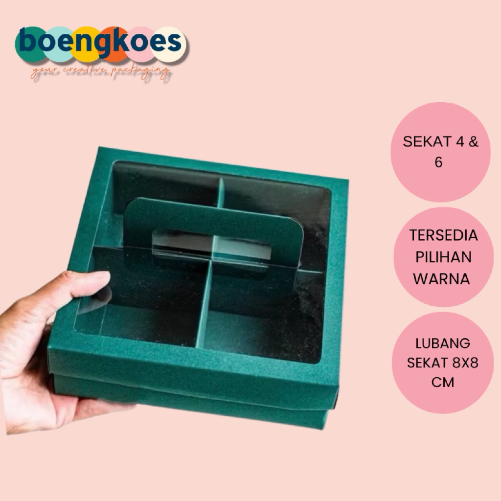 BOENGKOES BOX KUE MOONCAKE DONAT SEKAT, KOTAK HAMPERS LEBARAN NATAL IMLEK