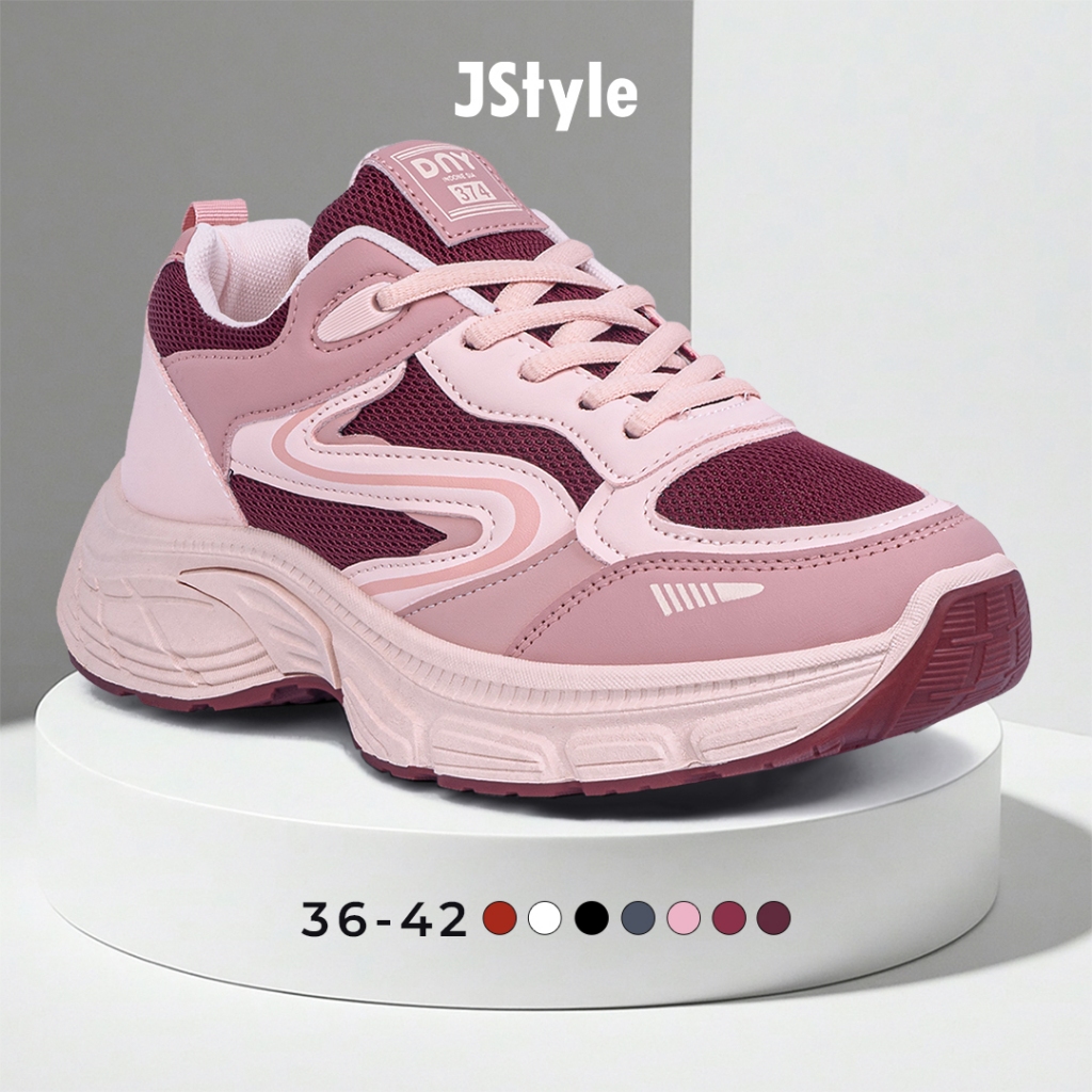 JS Sepatu Olahraga Wanita Sneakers Kekinian Sport Shoes Sepatu Lari Sneaker Anak Perempuan C SP-374