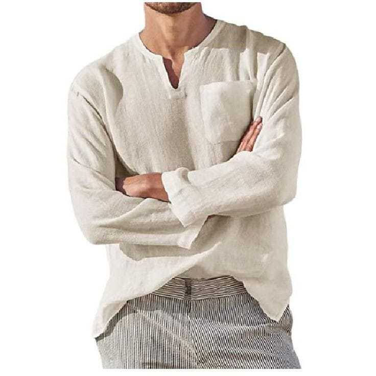 Baju Koko Pria Lengan Panjang Jawani Simpel Elegan Atasan Cowok Muslim Ramadhan Keren