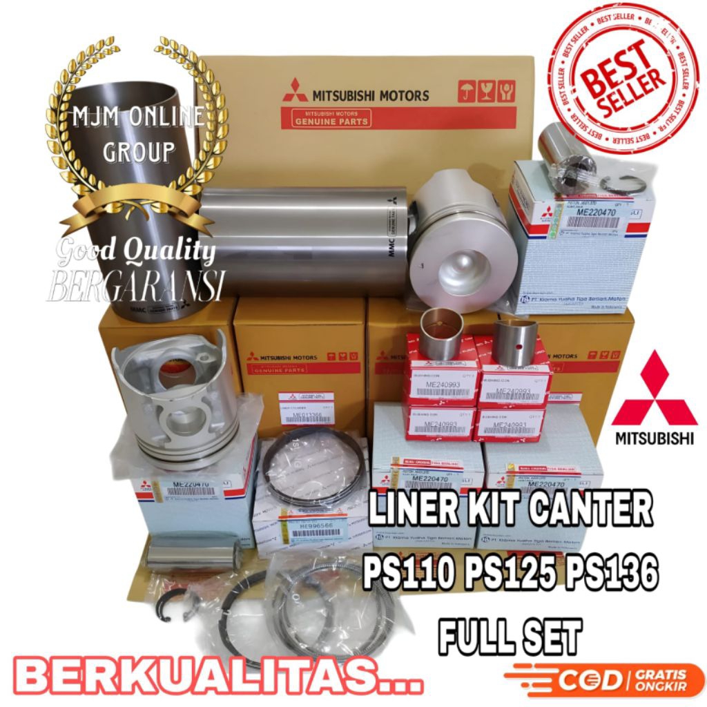 LINER KIT ATAU LINER BORING FULL SET MITSUBISHI CANTER PS125 / 4D34T FINISHING ORIGINAL