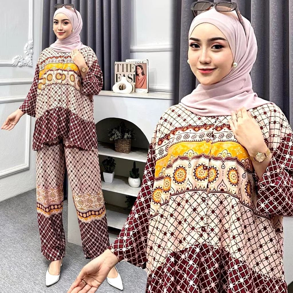 Baju Setelan Wanita Dewasa One set Jumbo Baju Piyama Jumbo Ld 130 Baju Setelan Motif Batik