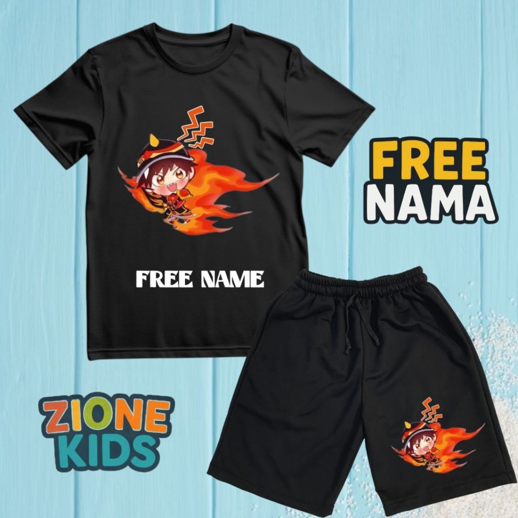 Stelan Baju Anak Karakter Boboiboy Api Terbaru Kartun Lucu Free Name