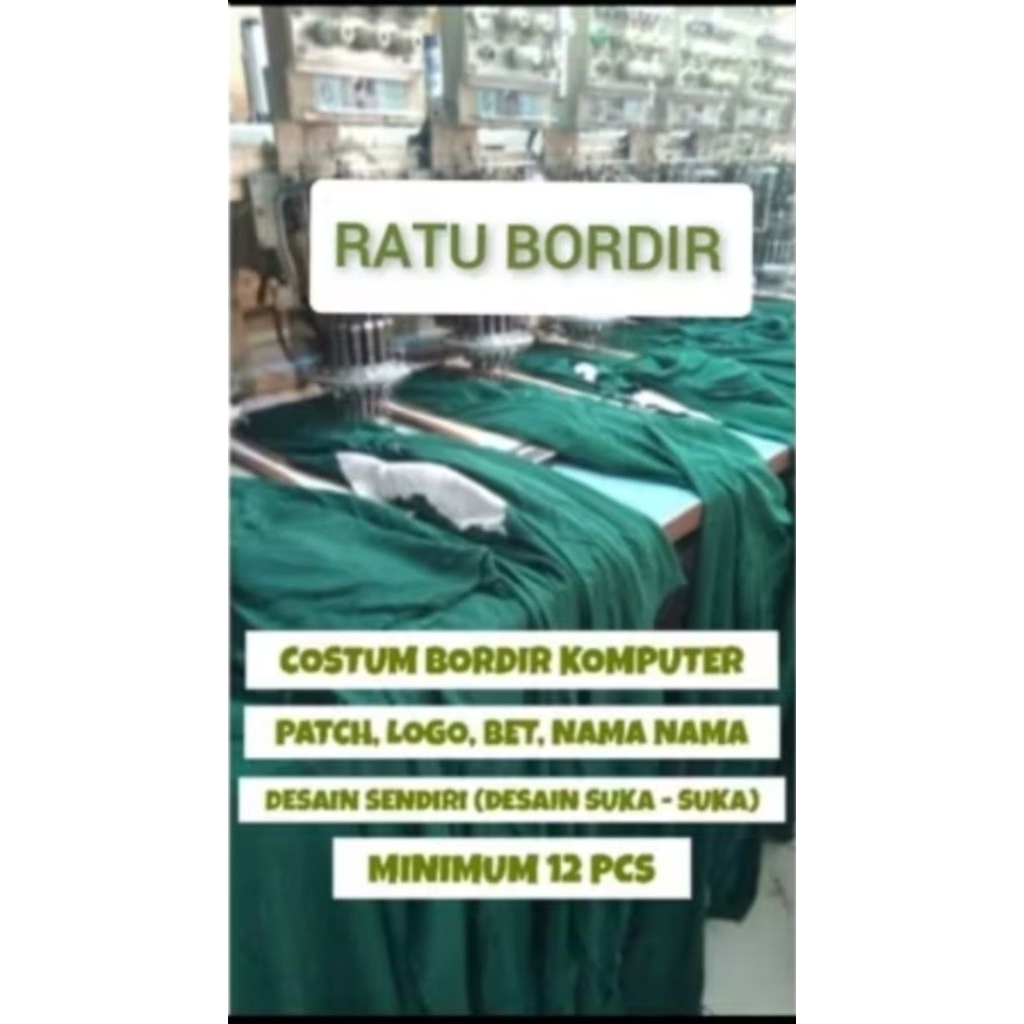 Bordir Patch Komputer Custom Desain Sendiri, Desain embrodery , Logo, sekolah, Bordir Bet Nama, Bet,