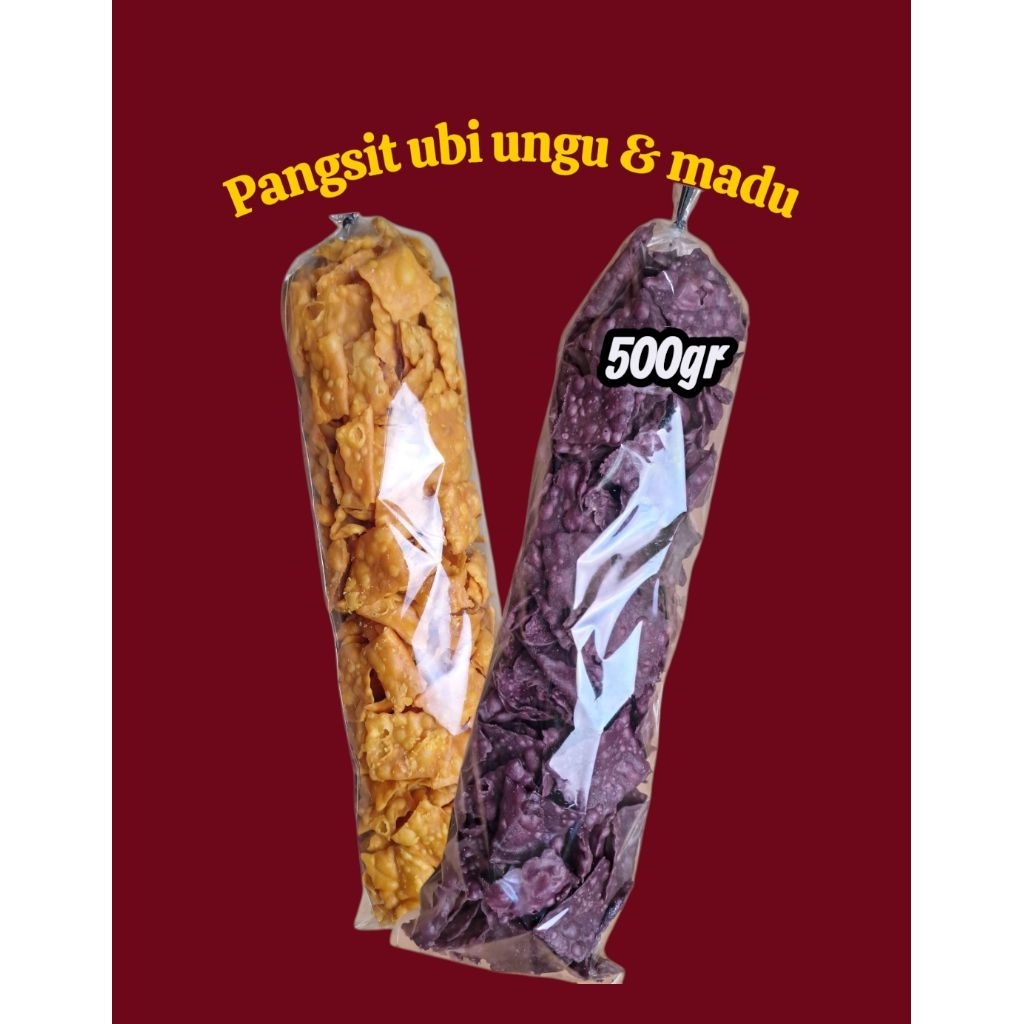 500gr kripik pangsit ubi ungu & madu