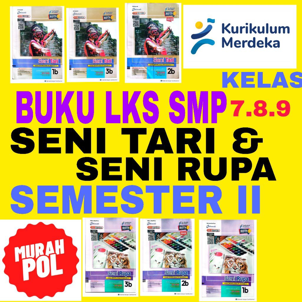 buku LKS SMP &MTS TERBARU SENI TARI &SENI RUPA SEMESTER II KELAS 7.8.9 LENGKAP MEREK CAKRAWALA