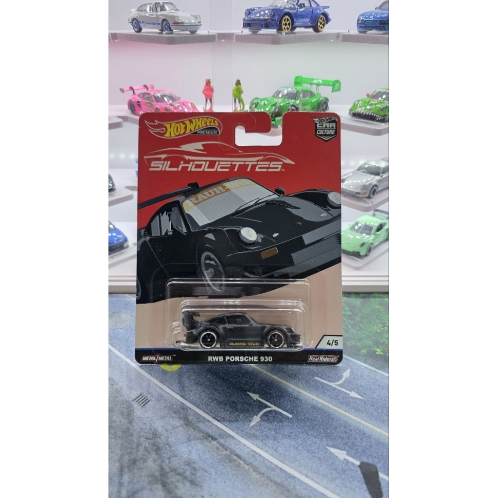 Hot Wheels Premium RWB Porsche930 Silhouettes Hitam (FREE PROTEKTOR)