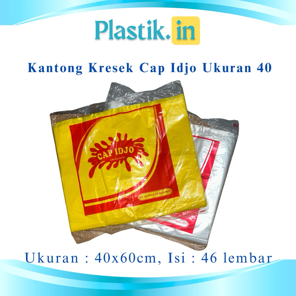 Kantong Kresek Cap Idjo 40 Bening / Kuning | Plastik Jumbo | Ukuran 40x60cm | Kresek Jumbo