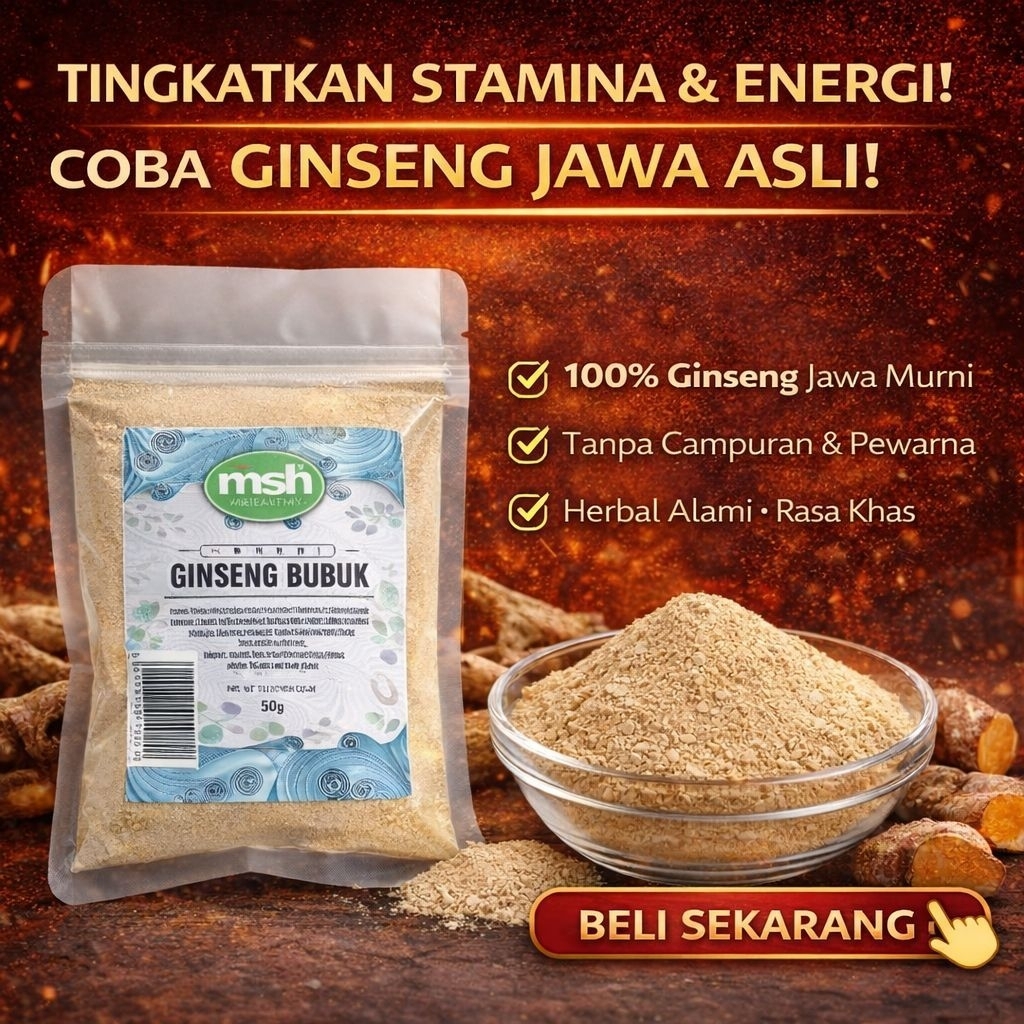 Ginseng Bubuk Asli , Ginseng Jawa Bubuk Murni , Ginseng Jawa Bubuk Premium