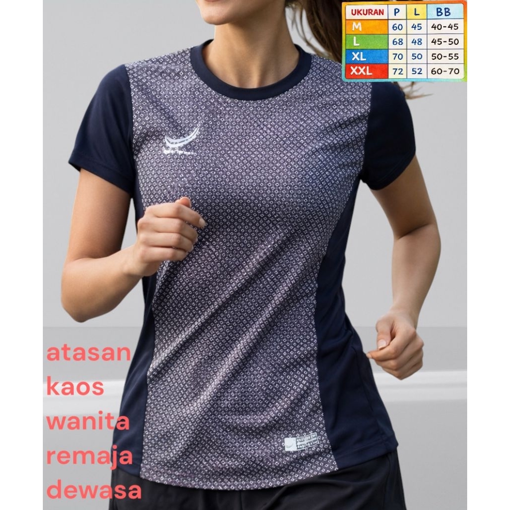 kaos baju Jersey atasan wanita remaja dewasa cocok buat senam joging gym aerobik futsal volly sepakb