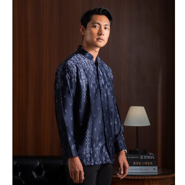Hardi Batik - EMRAN NAVY | Kemeja Koko Pria Lengan Panjang