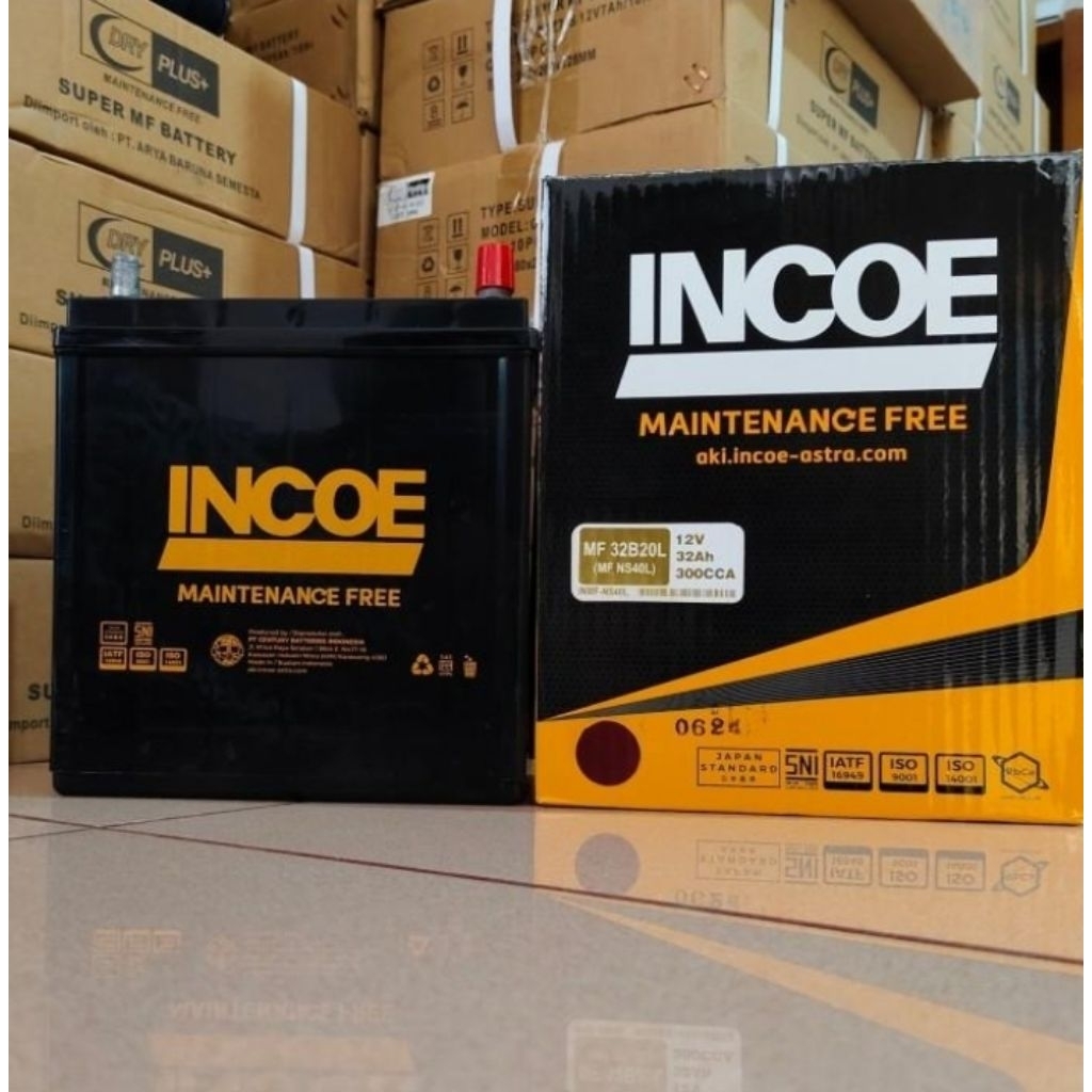 Aki Mobil Honda Brio, Freed, Jazz, Mobilio Accu Incoe NS40L MF 32Ah