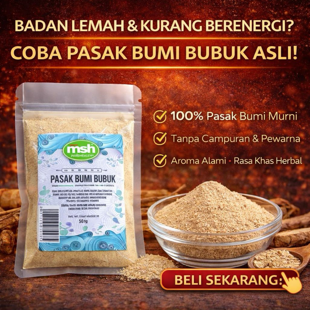 MSH Pasak Bumi Bubuk 50 g , Pasak Bumi Asli , Pasak Bumi Murni , Pasak Bumi Stamina Pria
