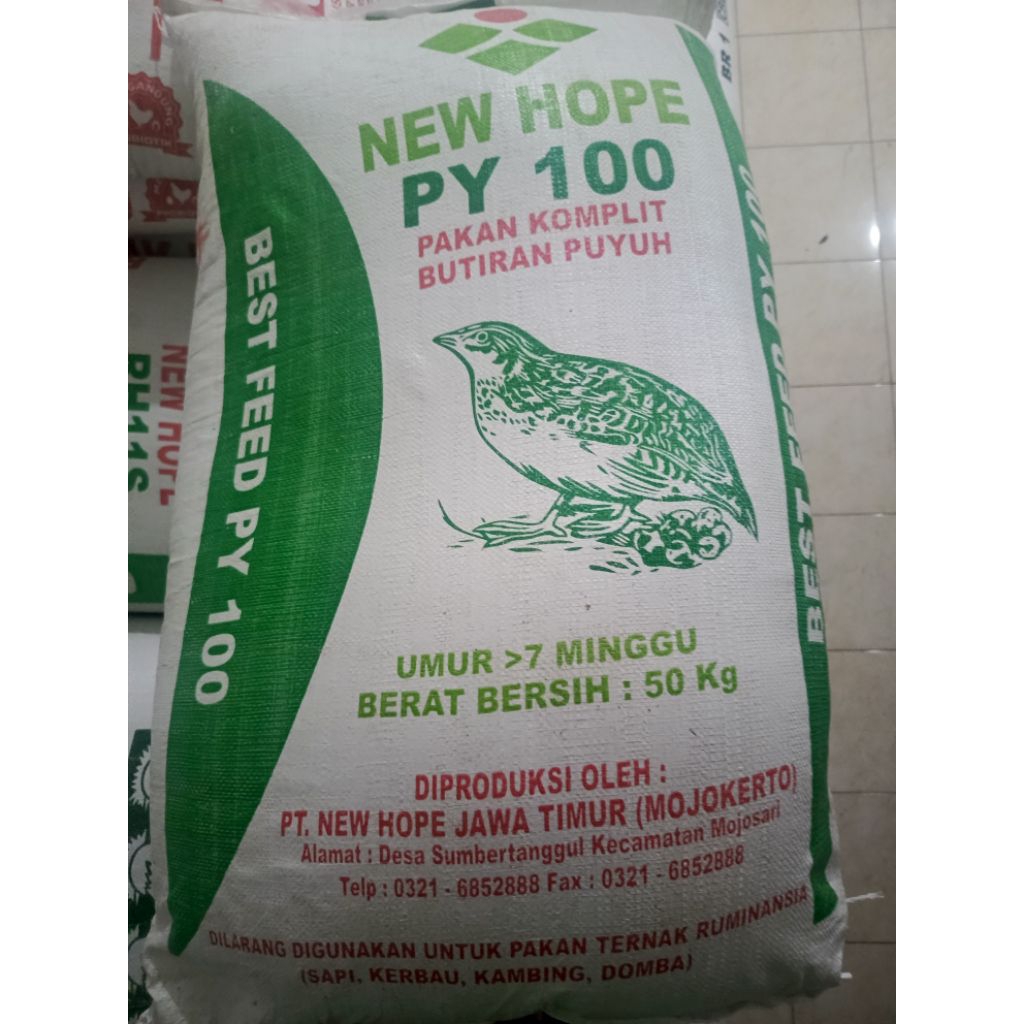 ( 50 Kg ). PY 100. Pakan Puyuh Petelur " Original"