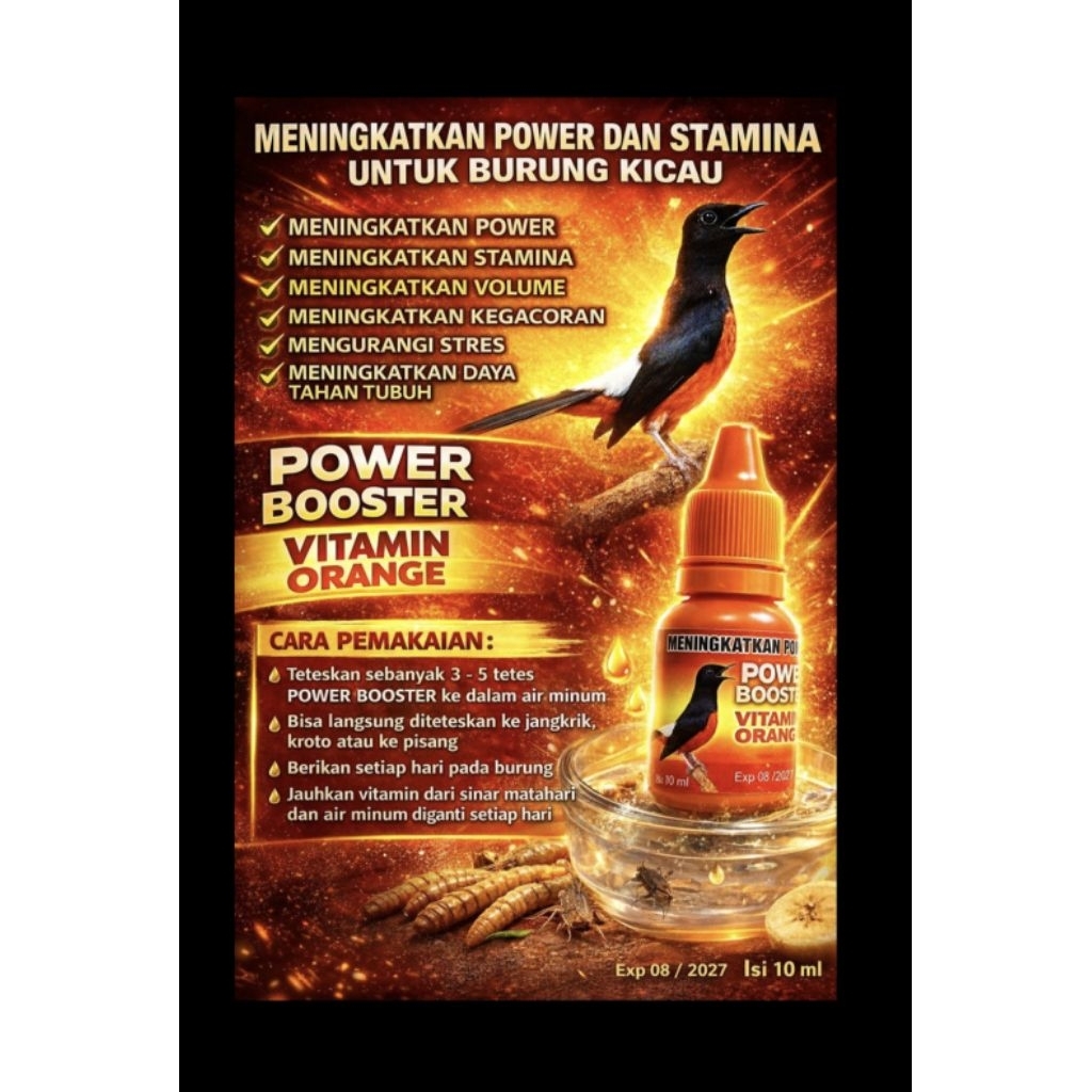 MURAI BATU POWER BOOSTER 10 ml - MENINGKATKAN STAMINA DAN POWER BURUNG KICAU
