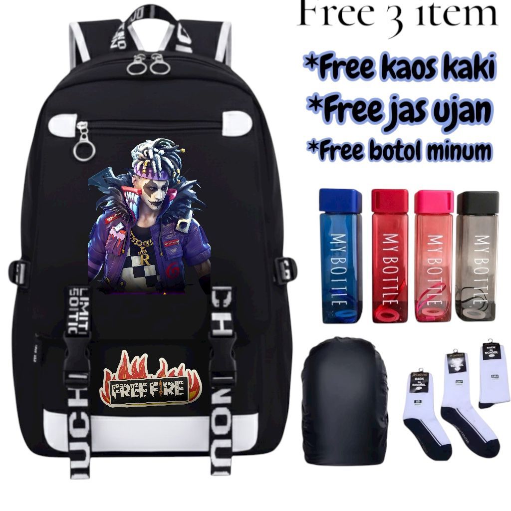 Tas ransel anak Free Fire terbaru Tas backpack anak laki-laki Free Fire Tas sekolah SD Tas Sekolah A