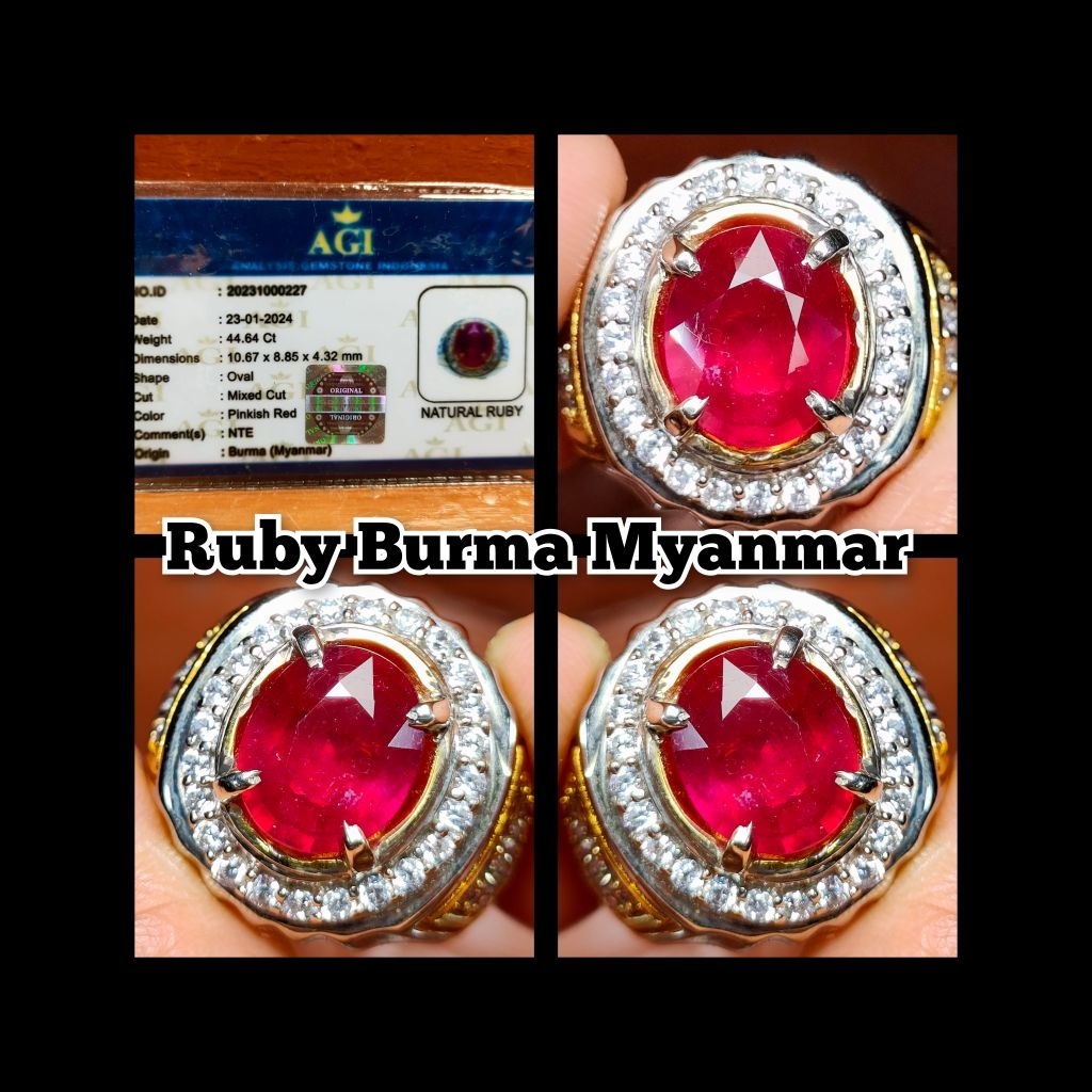 Ruby Burma Myanmar super HQ warna delima