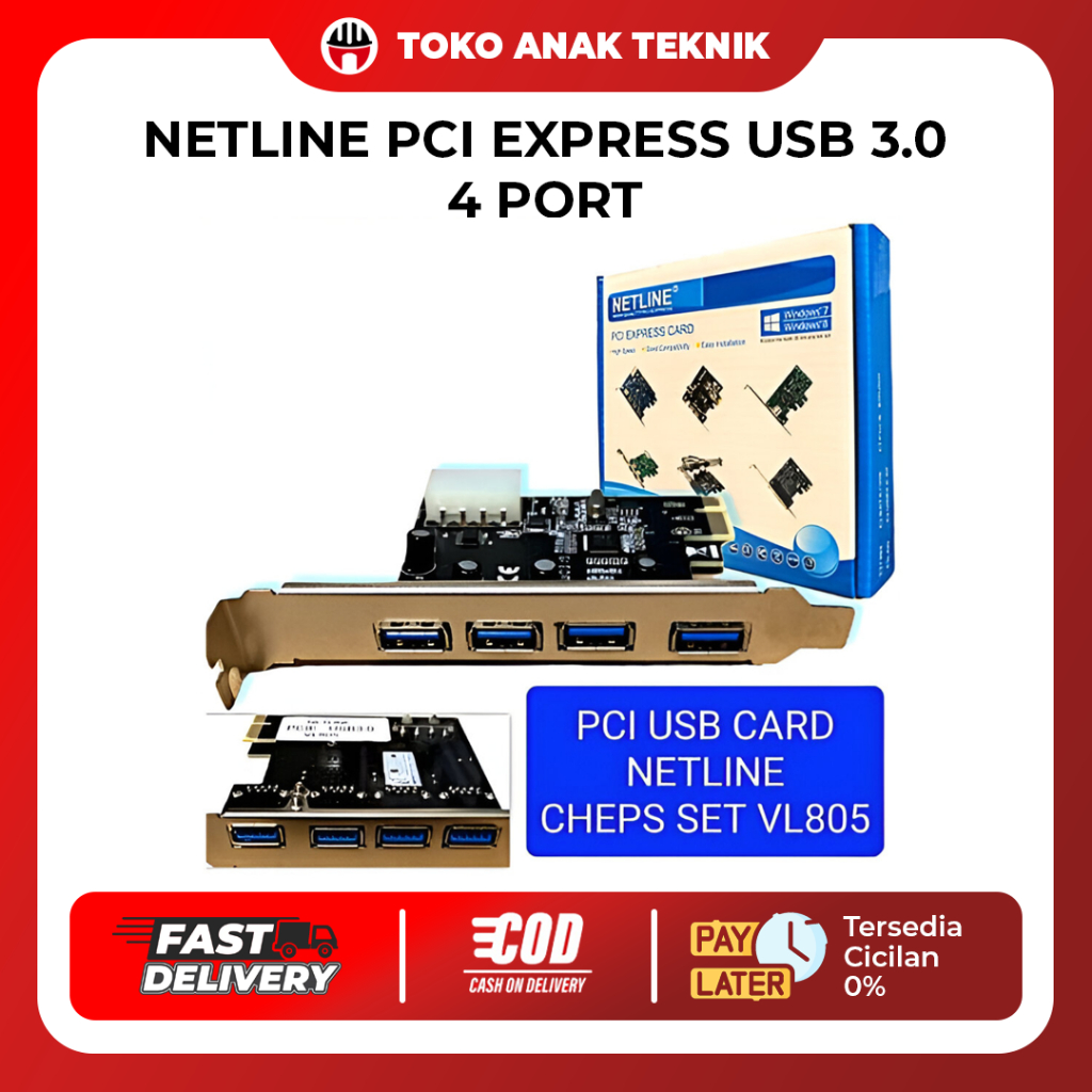 NETLINE PCI Express USB 3.0 4 Port PCIE USB 4 PORT