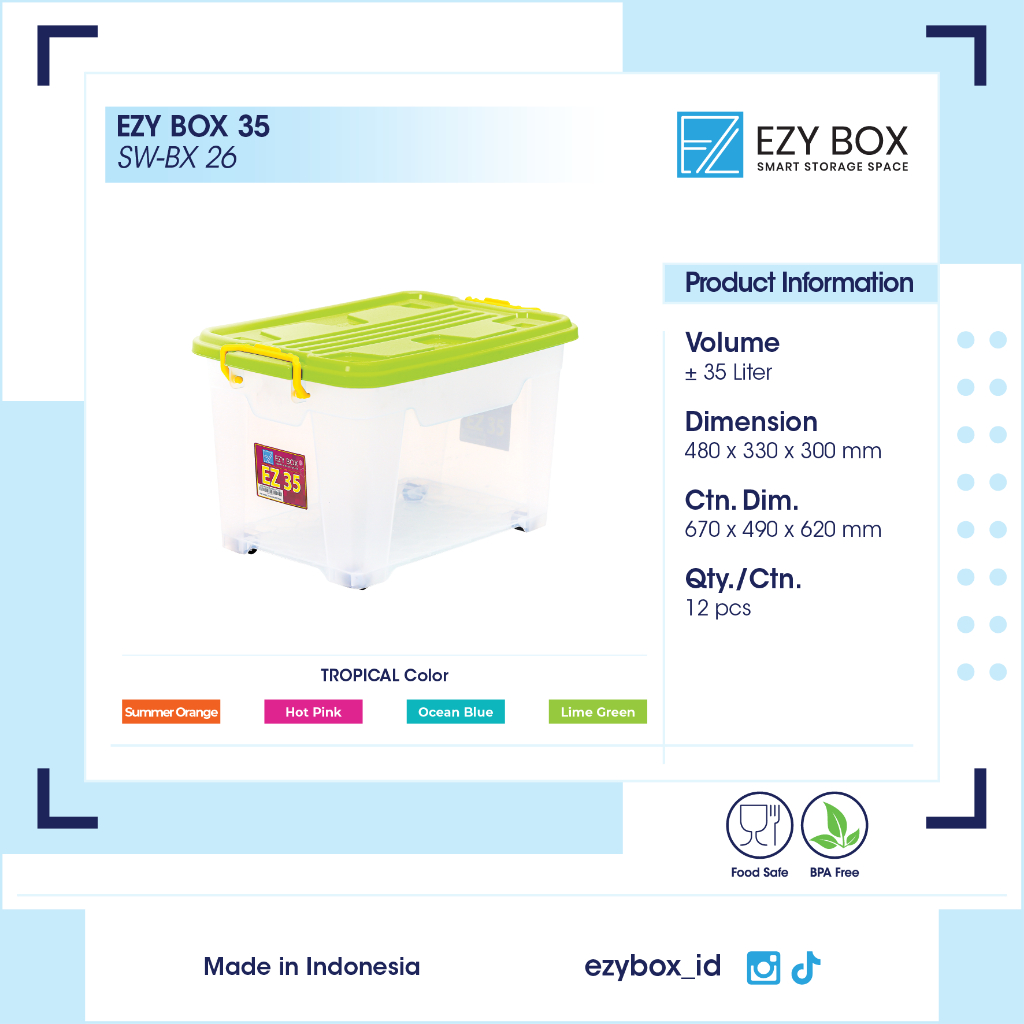 Container Box - Ezy Box 35 Liter - Box Penyimpanan - Box Container