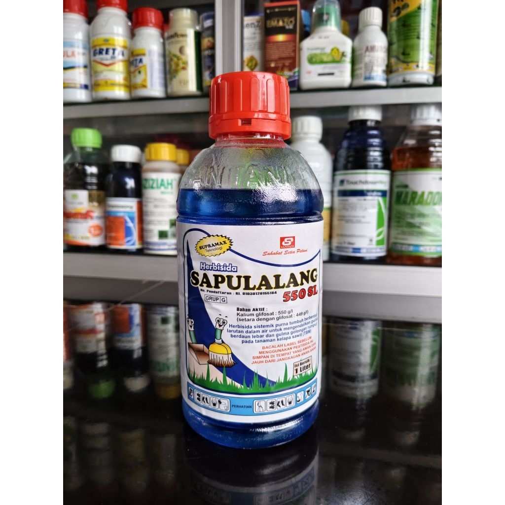 Herbisida Sistemik Sapulalang 550 SL Bahan Aktif Glufosat Rumput Mati Sampai Akar
