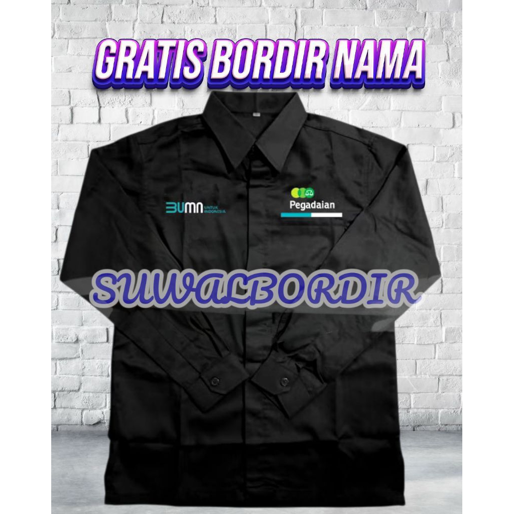 SERAGAM BUMN PEGADAIAN TERBARU KEMEJA PEGADAIAN ATASAN BAJU PEGADAIAN KEMEJA BORDIR PEGADAIAN