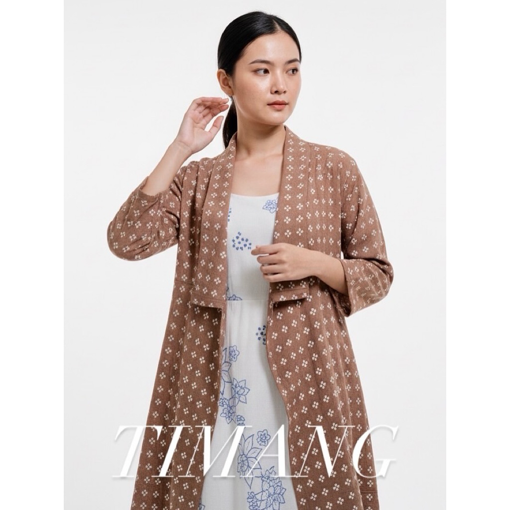 Outer Batik Lengan Panjang Wanita Modern Jumbo Allsize Ld 120cm Cap Handmade Solo