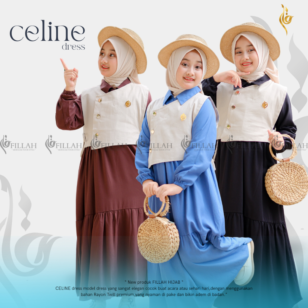 mumukids Gamis Anak Perempuan Modern 2025 Twill Rayon Cotton Twill Rompi Lepas Multiwarna Gamis Rema